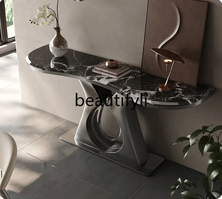 M182  Marble entrance table light luxury modern microcrystalline stone wall high-end acrylic decorative cabinet