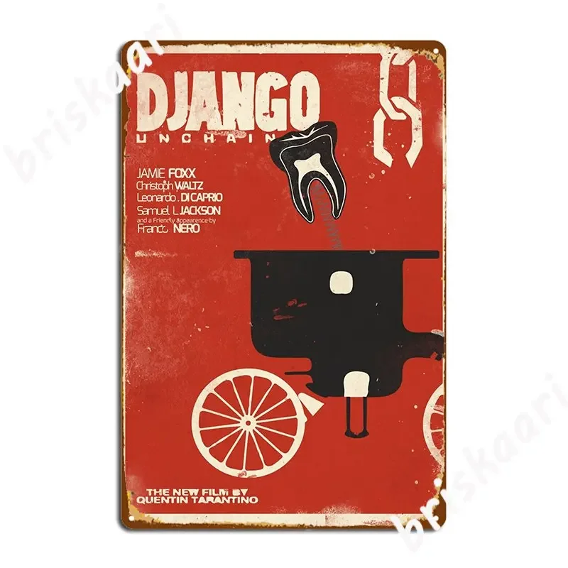 Django Unchained Quentin Tarantino Spaghetti Western Leonardo Di Caprio Christoph Waltz Jamie Foxx Poster Metal Plaque