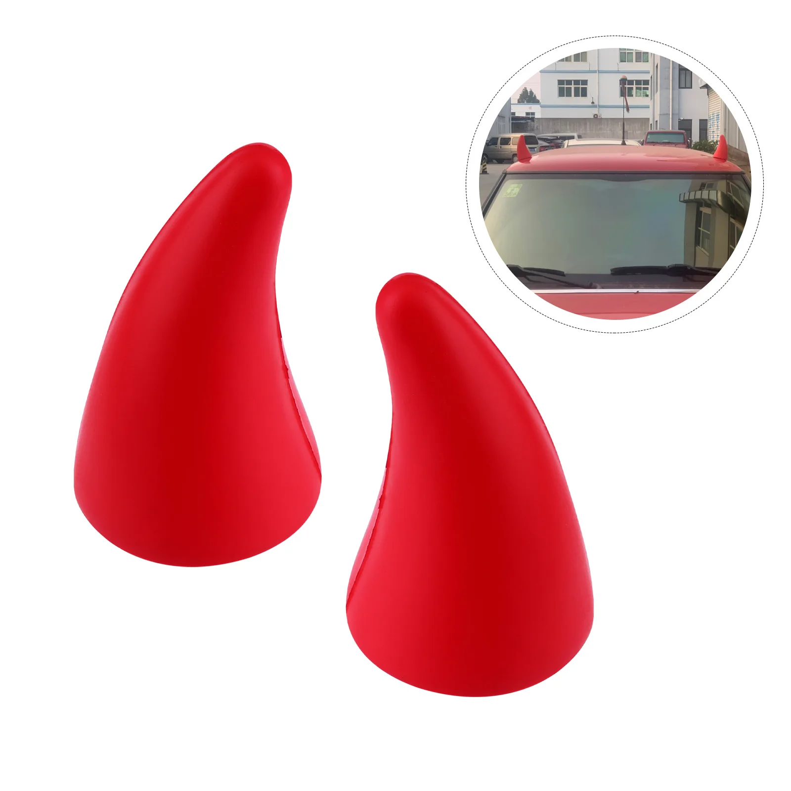 

2 pcs Car Sticker Decor 3D Devil Horns Bumper Protector Anti Collision Device For Auto Truck Motorcycle Waterproof Elastic