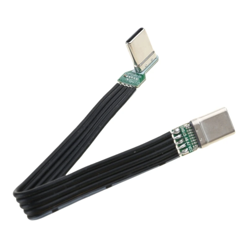 كابل USB C إلى C مرن مسطح من السيليكون للكاميرا والهواتف الذكية