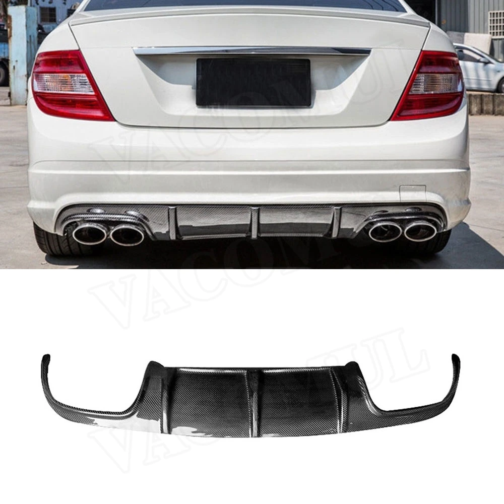 

VACOMUL For W204 Carbon Fiber Rear Bumper Diffuser Lip Spoiler for Mercedes Benz C Class C63 Sedan AMG 2008 - 2011 Rear Diffuser