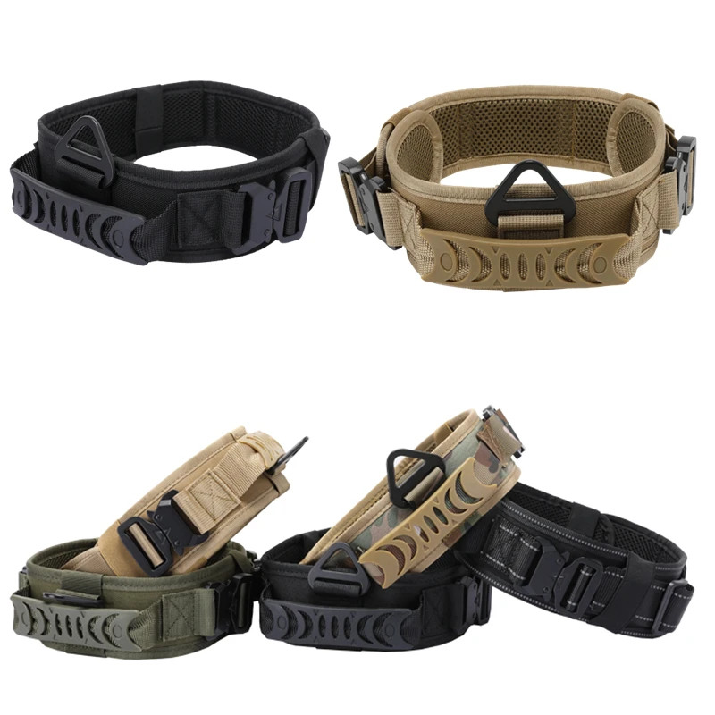 Adjustable Metal Double Buckle Tactical Dog Collar Luxury Designer K9 Training Collar Dog German Shepherd For Medium Large Dogs