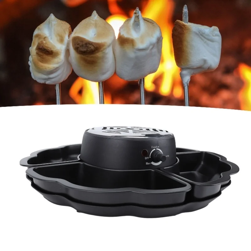 

Электрическая печь для приготовления Смурзов 2-в-1: жаровня для зефира и набор для шоколадного фондю, из нержавеющей стали, со съемными поддонами, для вечеринок и дома