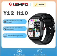 2024 LEMFO Y12  Smartwatch Men 2.01'' Inch Color Screen Bluetooth Call Blood Oxygen/Pressure Monitoring Smart Watch Women