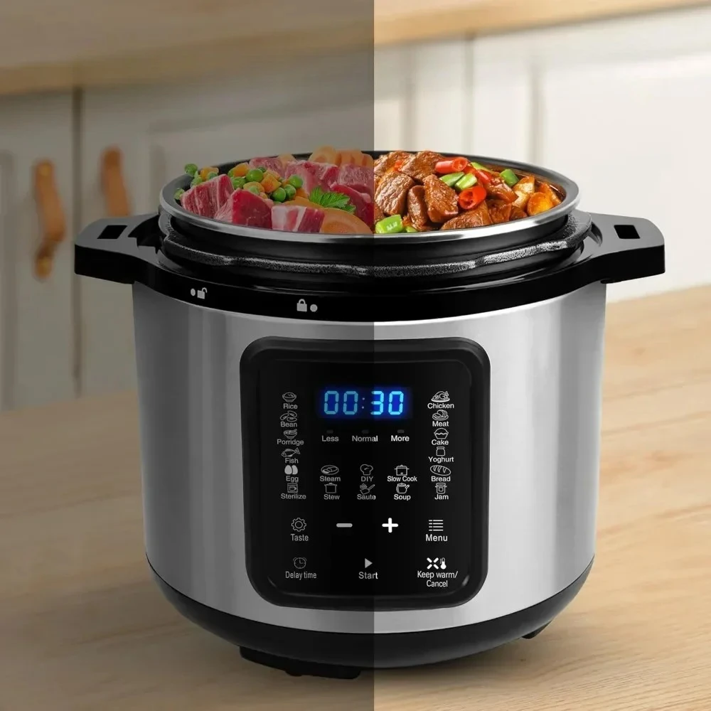 

tt 6 Quart Slow Cooker with 24H Delay Timer, Warmer & Sterilizer, 6 Quart Electric Pressure Cookers: 9-in-1 Multi-Cooker