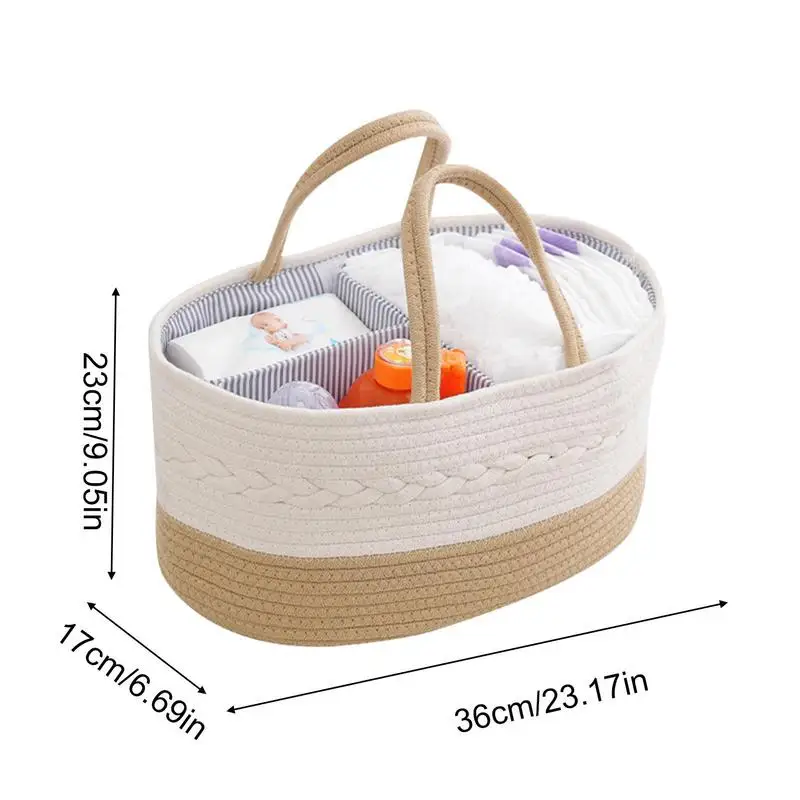 Baby Products Storage Basket Split Format Portable Storage Basket Portable Diaper Bag with Handle Changing Table Organization