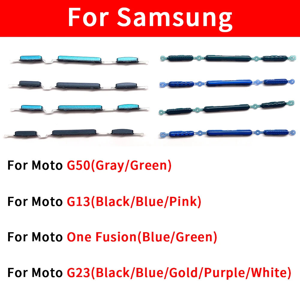 Good quality For Moto G13 G23 G50 One Fusion SIde Volume Button + Power ON / OFF Buttton Key Set Replacement Part