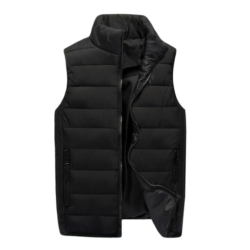 

Men' Sleeveless Vest Jacket Winter Fashion Male Cotton Vest Coats Men Stand Collar Warm Waistcoats Clothing 5XL