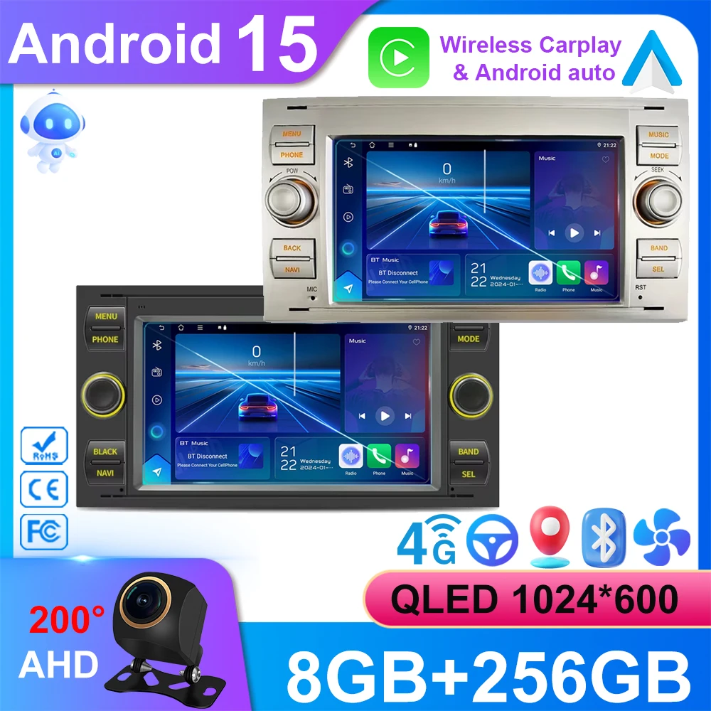 

Android15 Car Radio Wifi Navi For Ford Mondeo S-max Focus C-MAX Galaxy Fiesta Transit Fusion Connect Kuga Multimedia GPS BT WIFI
