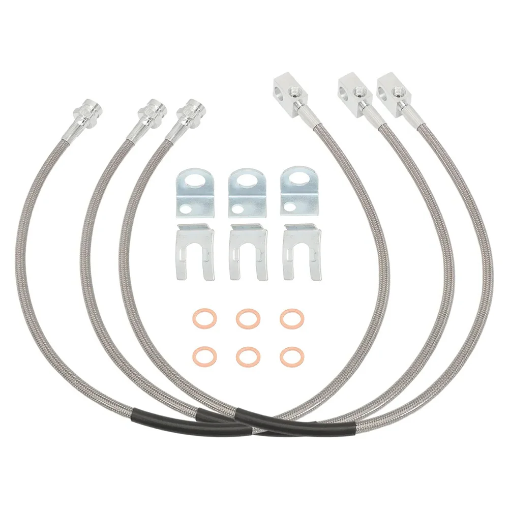 PTFE Stainless Brake Lines 89715 Front Rear Set Compatible with For Jeep For Wrangler TJ for yj 1987-2006 and XJ 1984-2001
