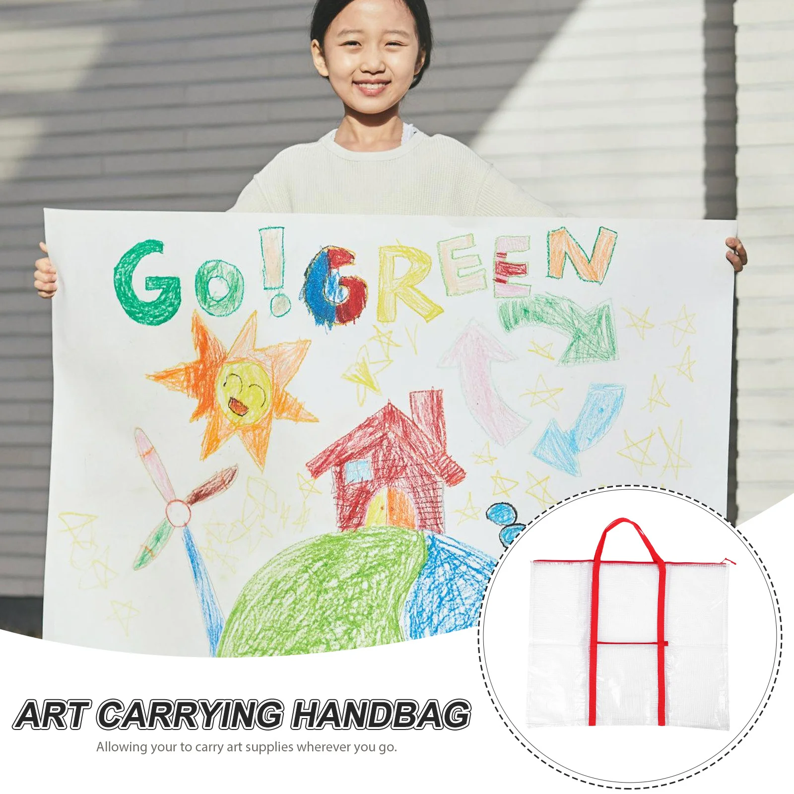 

Art Portfolio Bag Clear Pvc Portable Drawing Board Carrier Large Storage For Painting Tools Folder For Artwork Sketch Pad