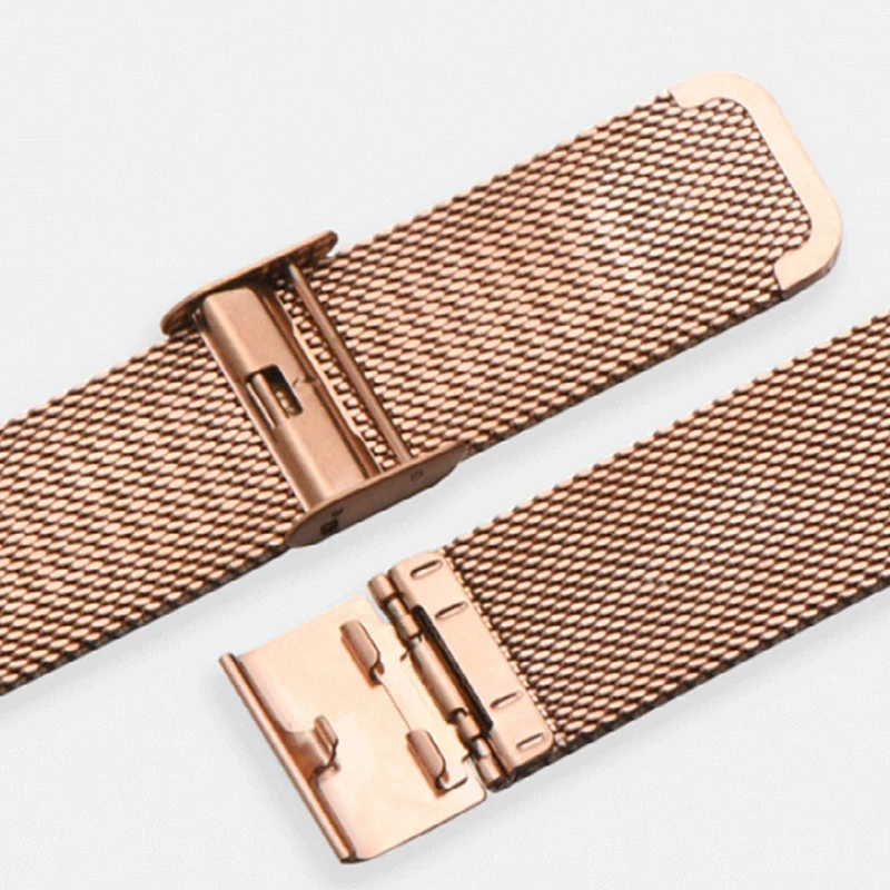 Milanese Bracelet 12mm 14mm 16mm 18mm 20mm 22mm Universal Stainless Steel Metal Watch Band Bracelet Black Rose Gold