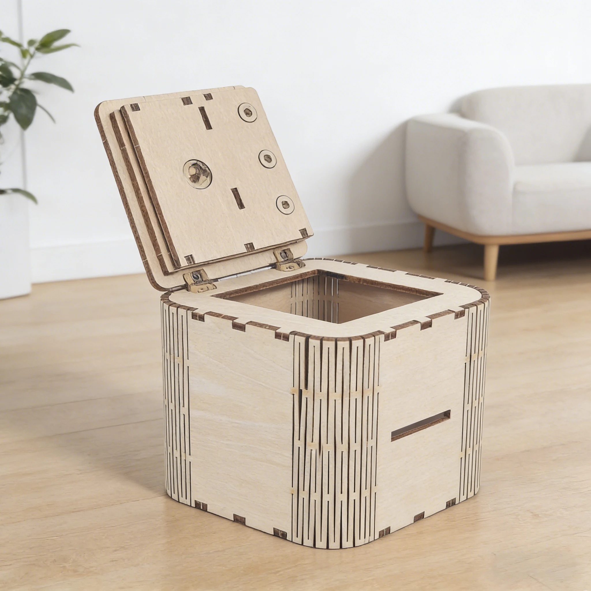 

Mechanical wooden 3D puzzle, DIY combination lock model kit, educational puzzle gift, decorative desktop storage box