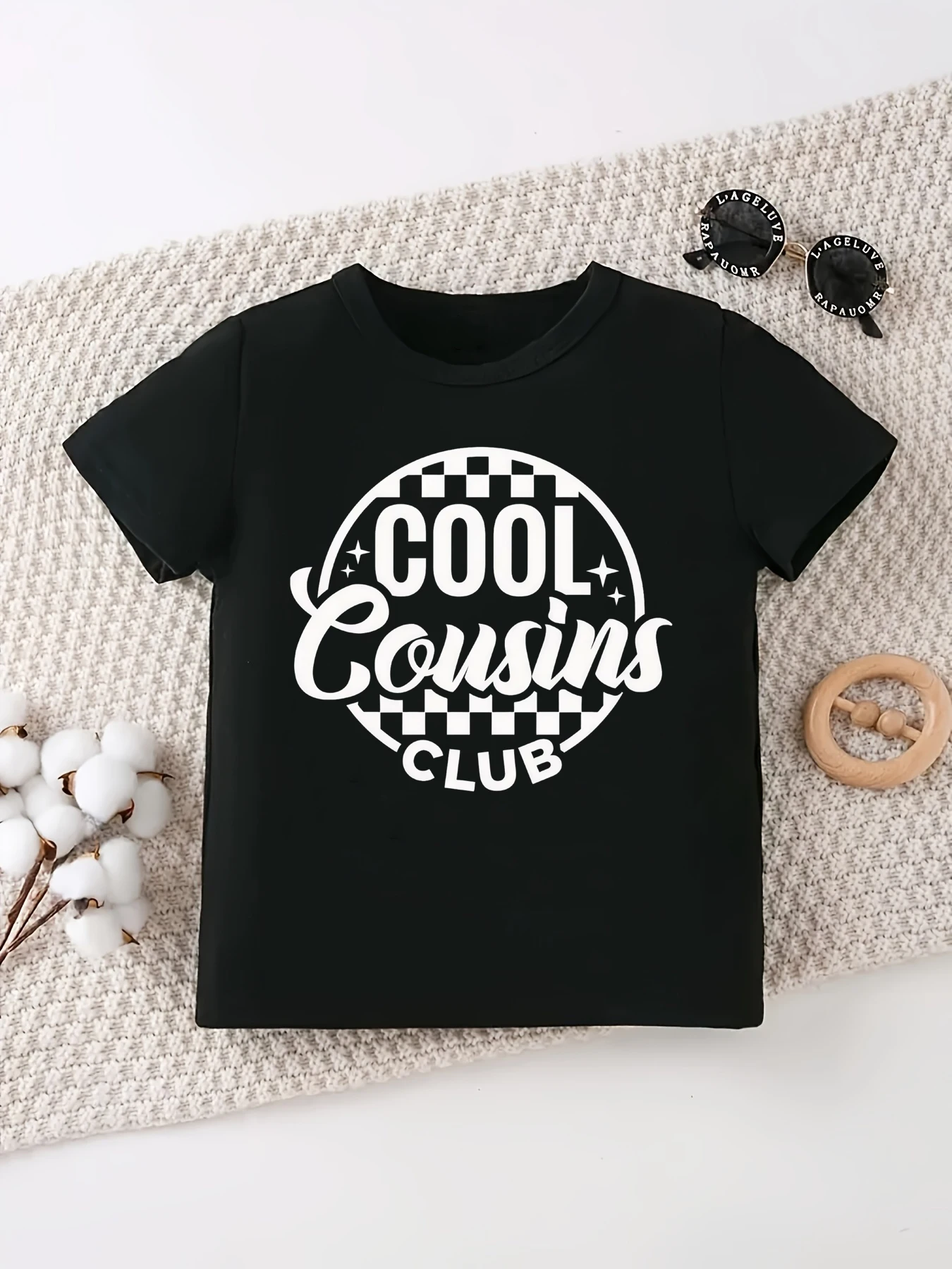 

Kawaii Kids Clothes Retro Cool Cousin Crew Letter Printed Tshirt Girls/Boys Summer Short Sleeve Shirt Toddler Shirt