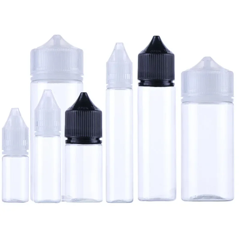 10Pcs 10ml/15ml/30ml/60ml/100ml/120ml Clear Plastic Empty Dropper Bottles E Liquid Drop Bottle Long Tip Cap Vape Oil Containers