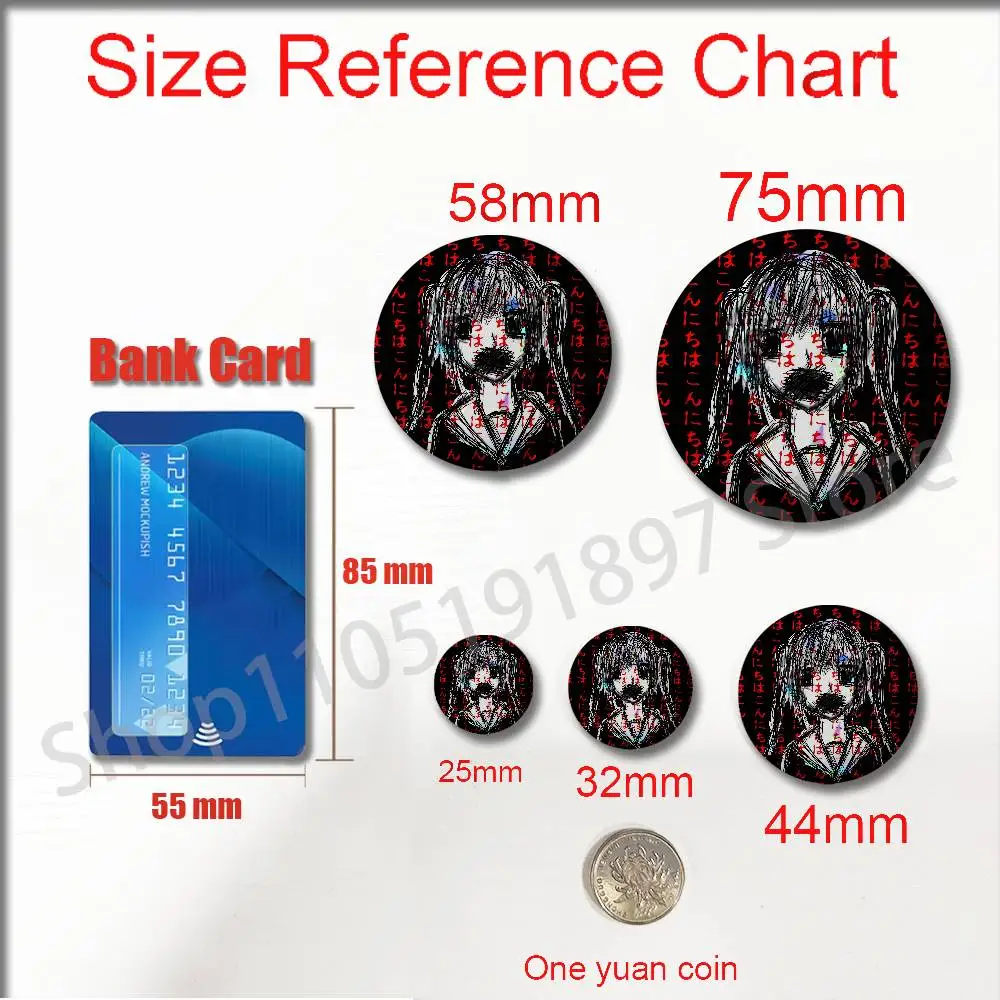 For S-Senketsu Akochan H-Hiro Kun Mettasashi Pins Insignia Badge Pin Cover Emblem Round Ornament 75mm