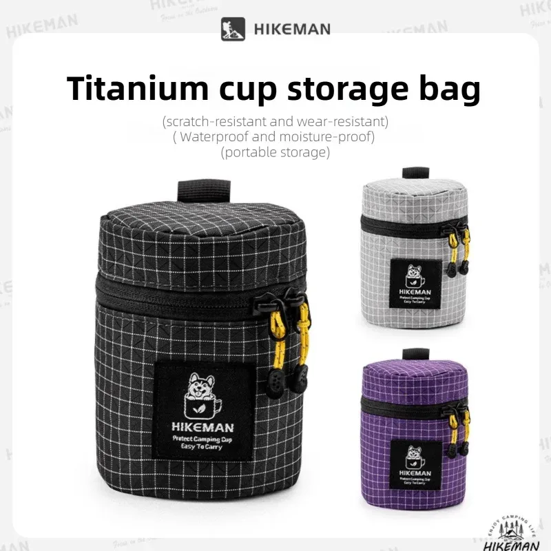 Hikeman Camping Cup Storage Bag - Multifunctional Dyneema Titanium Organizer, Portable Waterproof Outdoor Accessory