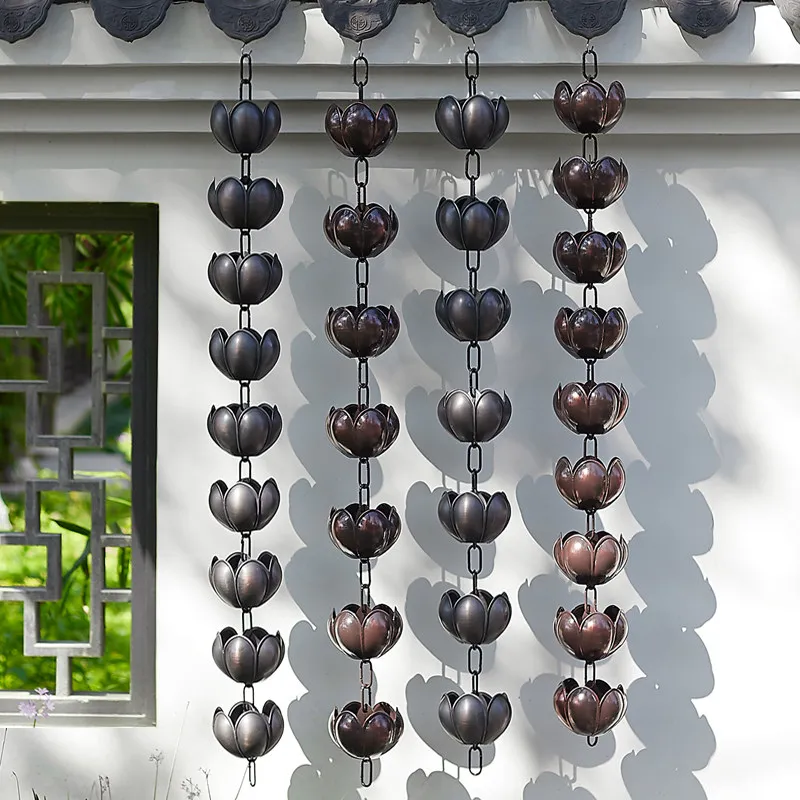Chinese-style courtyard rain chain villa water diversion chain eaves drainage rain bell