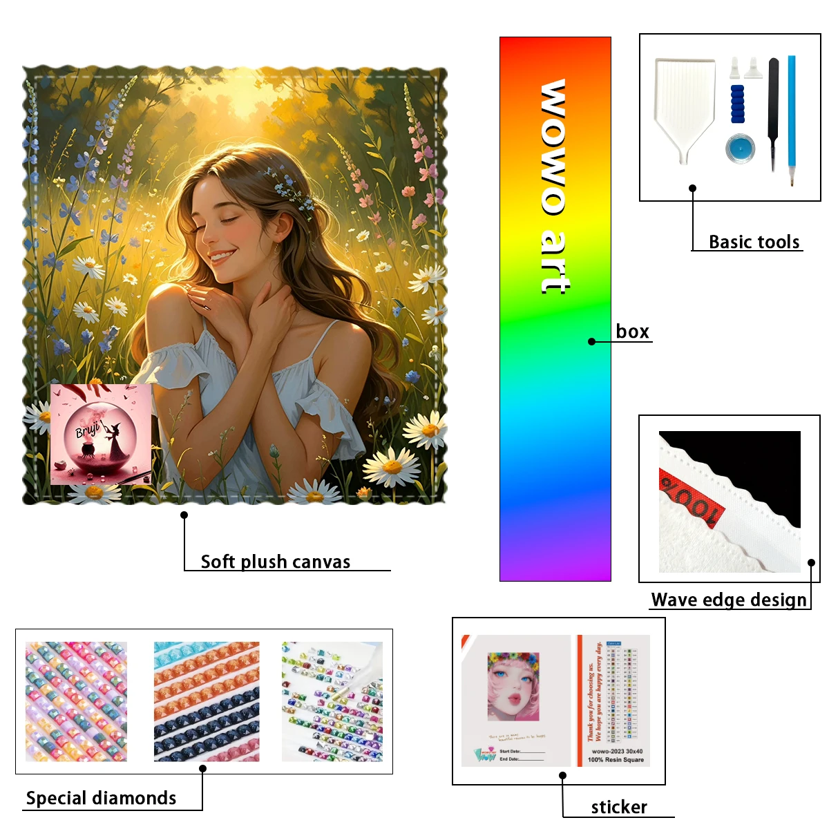 

【Bruji_ Diamond Art】The girl bathing in the sunset Crystal AB Rhinestone FD Rhinestone Perfect Resin Diamond