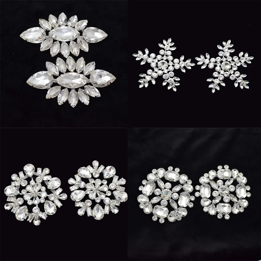 

1Pcs Delicate Glass Patch Small Rhinestone Crystal Decal DIY Sewn In Bridal Bridal Headwear Shoe Accessories Decoration