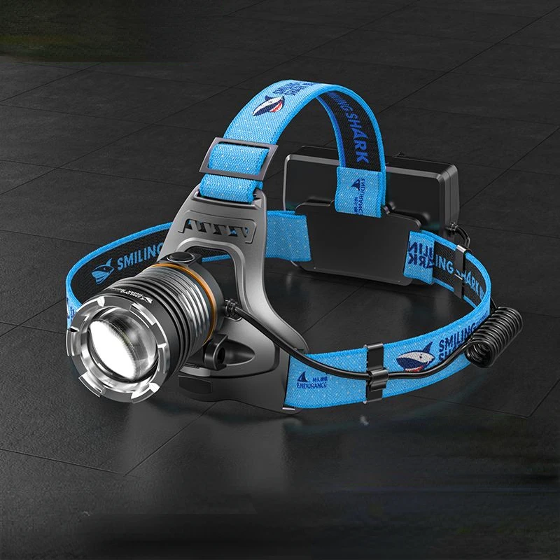 Youpin Smiling Shark High Power Strong Light Headlamp Outdoor Hiking Construction Site Construction Focusing Waterproof Headlamp