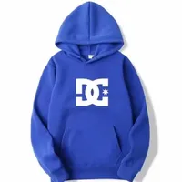 DC Letter Long Sleeve Hoodie Men's Women's Fashion Simple Street Trend Sweatshirt for Autumn Winter Large Gym Style