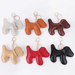 PU Leather Dog Keychain car Bag Charms Metal Keyring Holder Cartoon KeyChain Animal Puppy Shiba Key Chain Women Party Jewelry