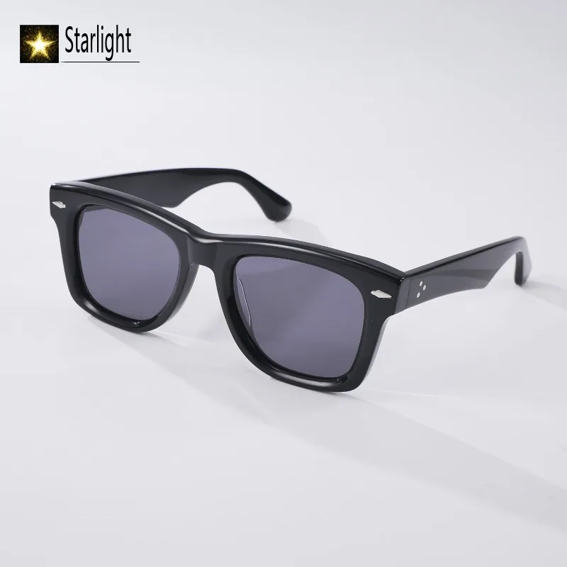 عالية الجودة إطار كبير سميكة مربع النظارات الشمسية رجل أسود ريترو UV400 نظارات الموضة الرجال النظارات النساء العصرية اليدوية 150 مللي متر