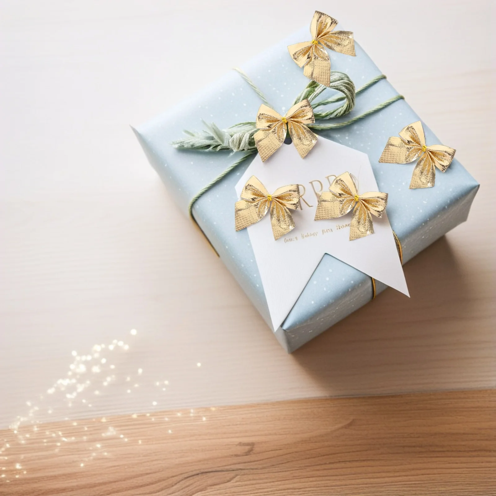 

60 pcs Christmas Mini Ribbon Bow Tiny Bowknot Small Bows For Diy Craft Wreath Ornaments Tree Decor Festive Holiday Home Xmas