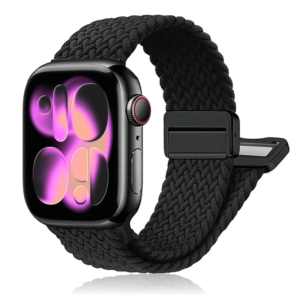 Braided LOOP straps For Apple Watch 11/10 band 42mm 46mm SE3 40mm 44mm Magnetic Correa Bracelet Series 9 7 6 8 45mm 41/40mm Band
