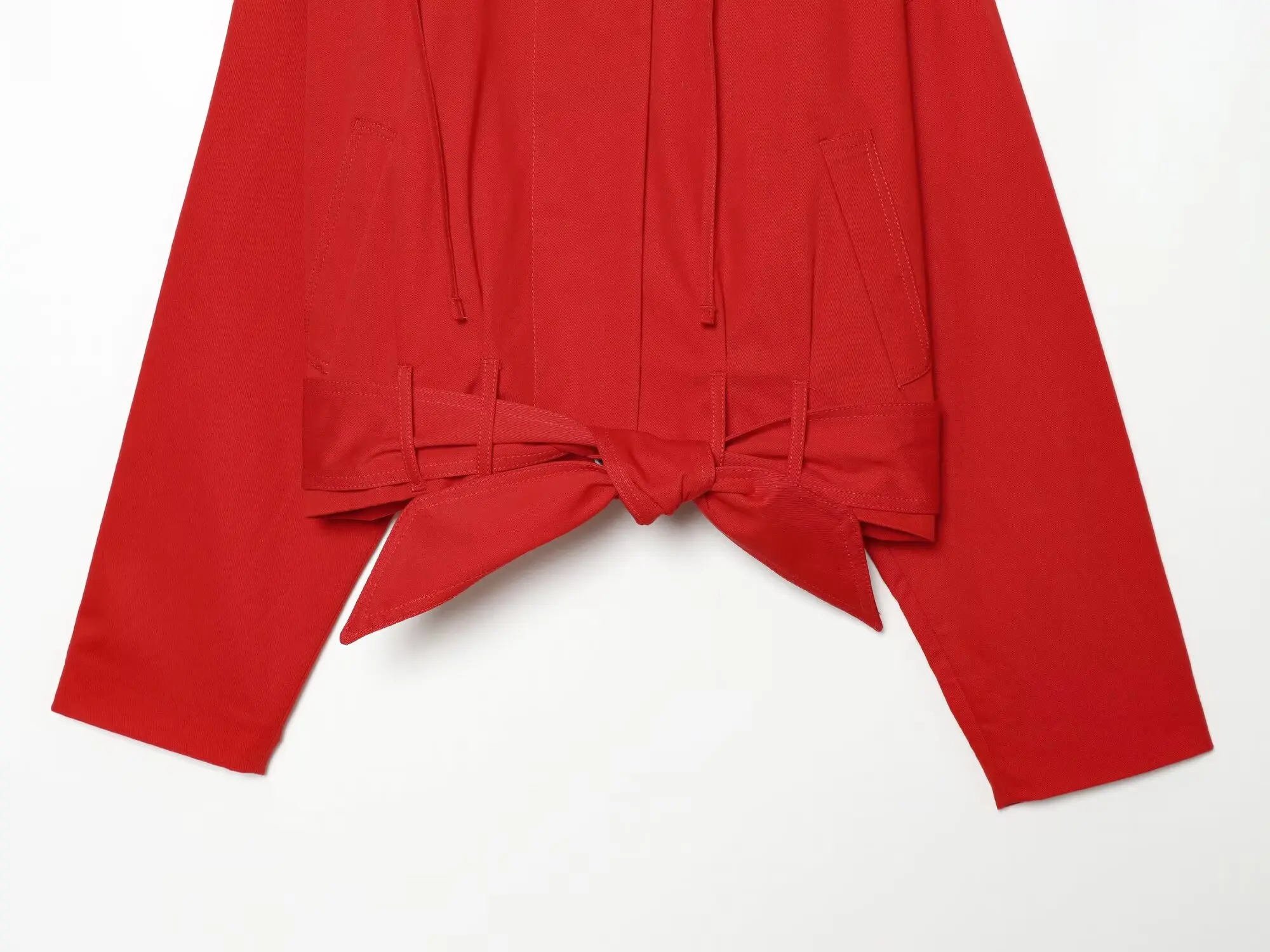 HH Damen Elegante Cropped Utility-Jacke Asymmetrischer Kragen Taillengürtel Oberbekleidung Frühling Herbst Business Casual & Business Wear – Detail 7