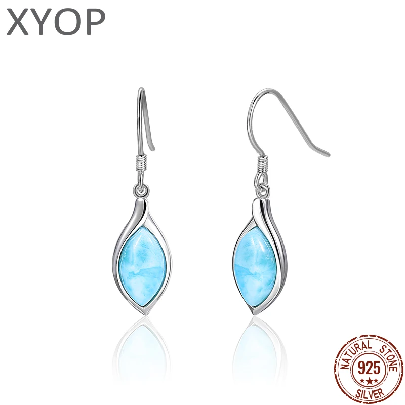 XYOP 2023 Jewelry 925 Sterling Silver Girly Temperament Larimar Earrings Custom Wholesale Evening Party