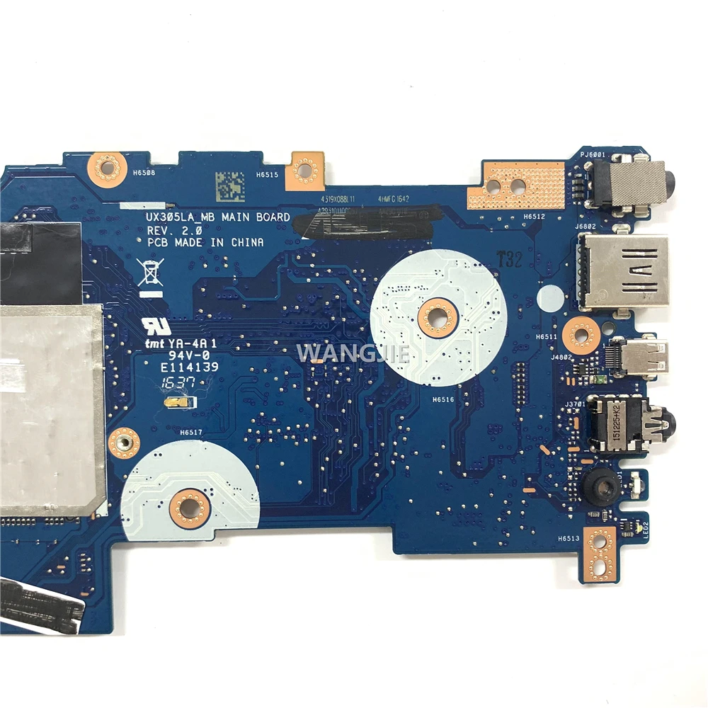 Imagem -05 - Placa-mãe do Portátil para Asus 4g Ram Mainboard 100 de Trabalho Ux305la Ux305la _ c Ux305la _ mb Sr23z I35010u Ux305