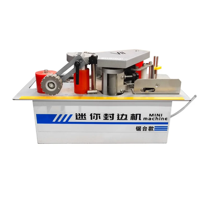 

Desktop Woodworking Edge Banding Machine 1200W Automatic Belt Break Mode Double Side Gluing 2-6m/min Portable Edge Bander Tools