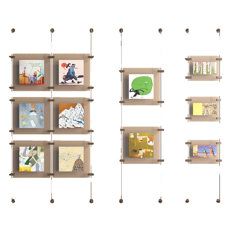 لوحة معلقة على شكل عمود معدني من الأكريليك على الطراز الحديث لغرفة المعيشة، صورة كرتونية، جدار الممر، جهاز عرض، فن بلا حدود