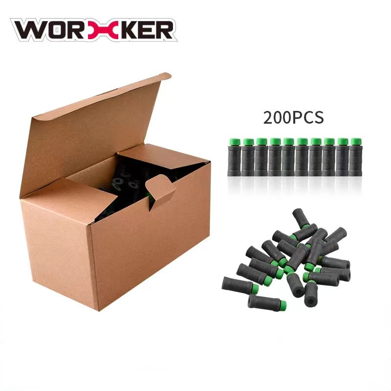 200PCS Worker 3-Ring Bamboo-Shaped Darts For Emitter Green Head Soft Bullet Toy Gun Accessories Foam Darts Bullets Kids