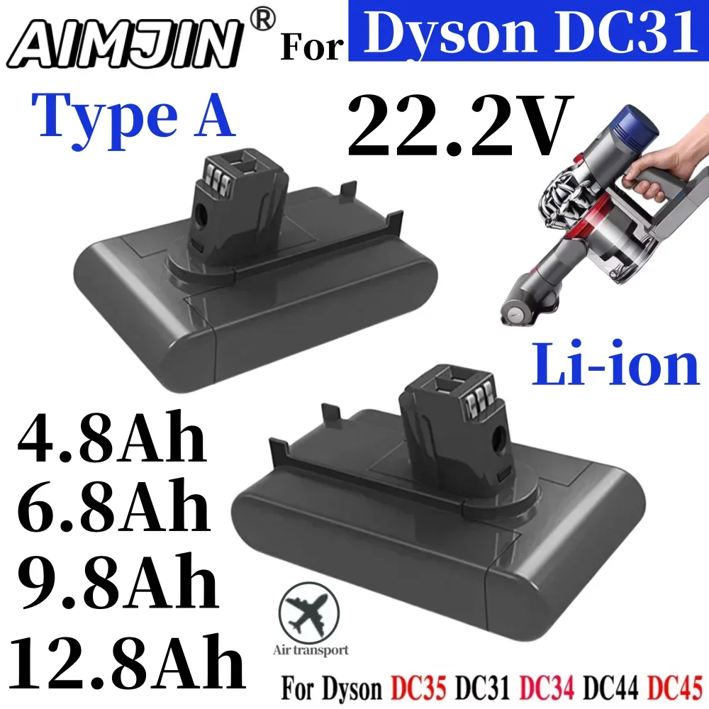 

22.2V 12800mAh Li-ion Replacement Battery For Dyson Handheld Vacuum Cleaner DC31 DC34 DC35 DC44 DC45 917083-01 Type A