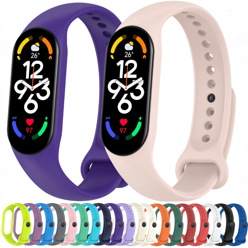 Strap for Xiaomi Mi Band 7 6 Bracelet Sport Silicone Watch Wristband Miband band 5 band 4 wriststrap For Xiaomi mi band 7 6 5 4