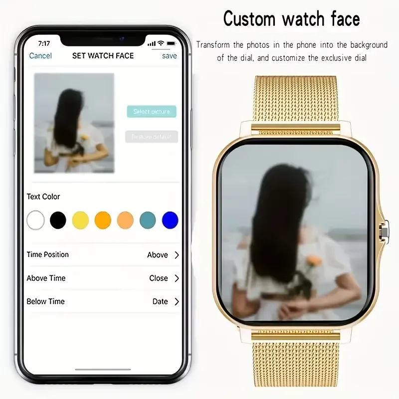 LAXASFIT Smart Watch 1.83 Inch HD Bluetooth Call Voice Assistant DIY Watch Faces Message Notification Fitness Tracker