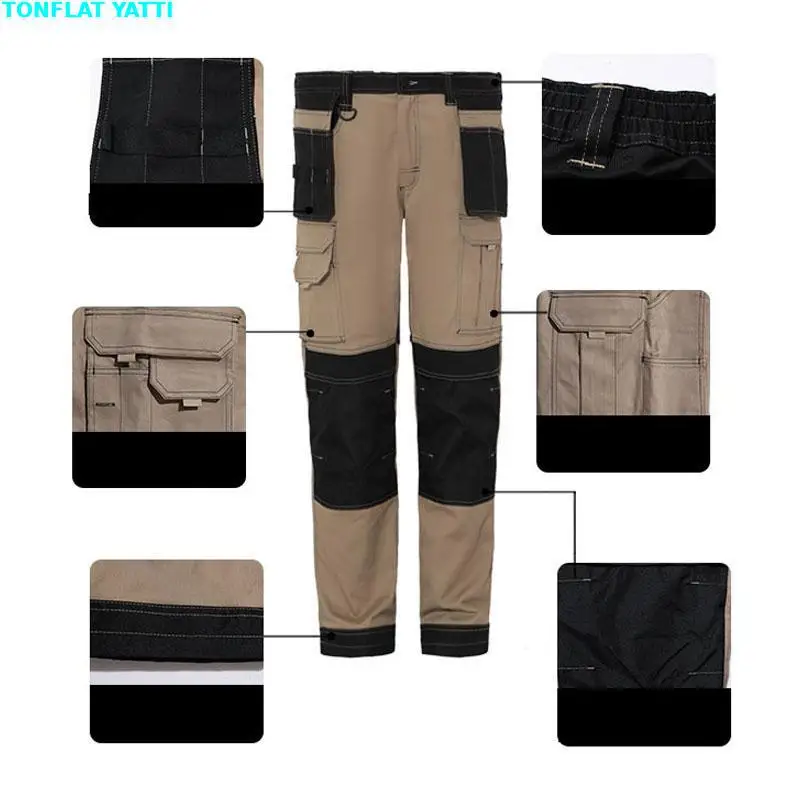 Men's Multi-pocket Cargo Pants Outdoor Work Pants Wear-resistant Pants Worker's Trousers Working Trousers Men Construction