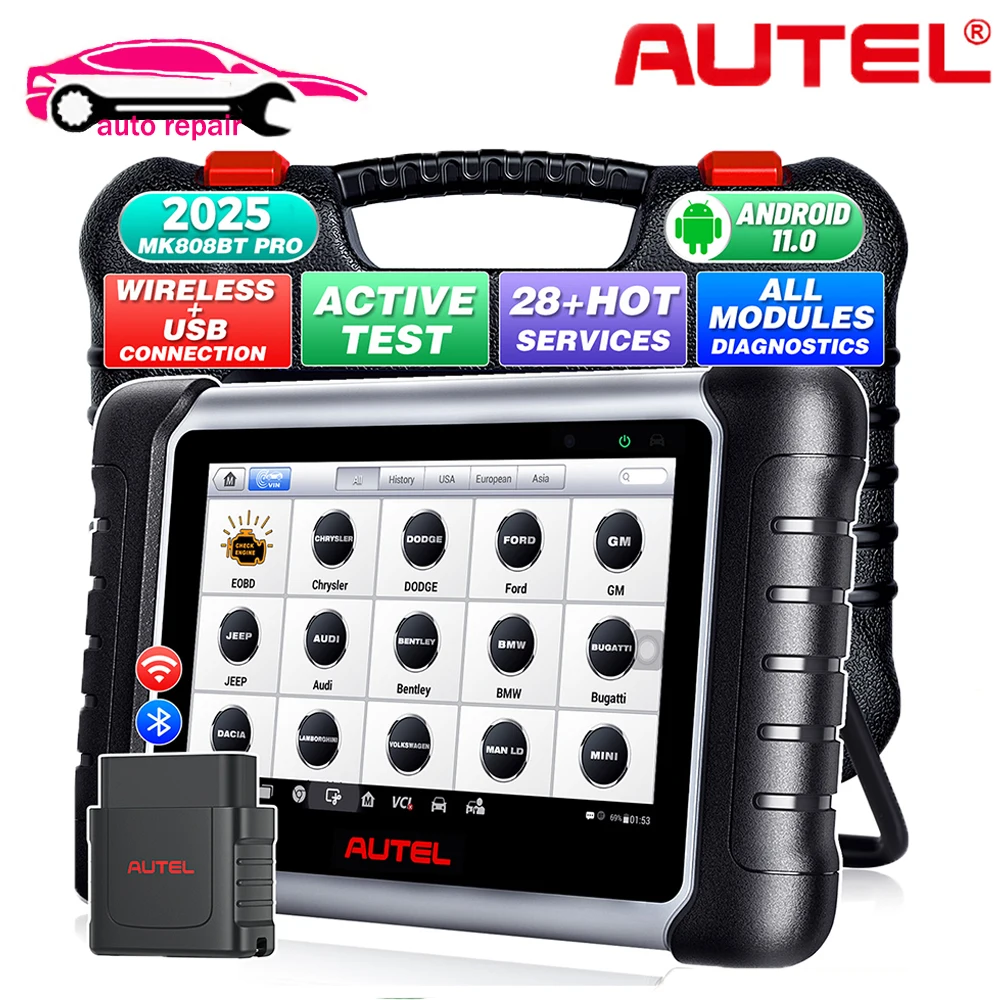 Autel MaxiCOM MK808BT PRO OBD2 Scanner Automotivo Car Diagnostic Scan Tool OBD 2 Code Reader Key Coding Active Test PK MK808S