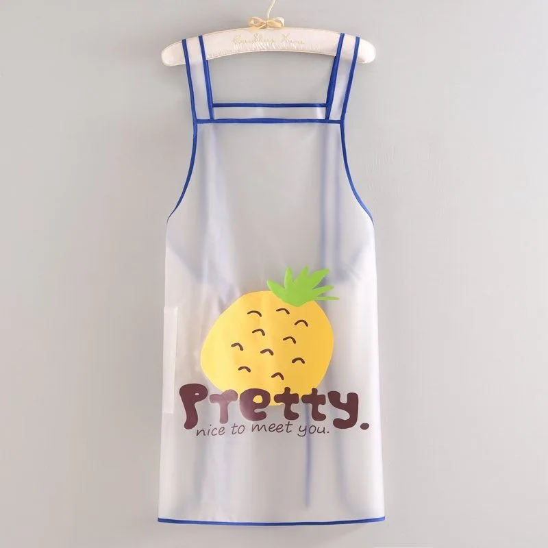 Semi Transparent  Kitchen Apron Waterproof Anti-oil Sleeveless Fruit  Adult Apron Kitchen Baking Cooking Accessories Bib Apron