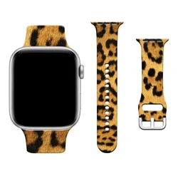 Leopard Strap for Apple Watch Band 42mm 46mm 45mm 40mm 44mm 49mm Silicone Watchband Bracelet for IWatch 10 9 Ultra 2 8 SE 7 6 3