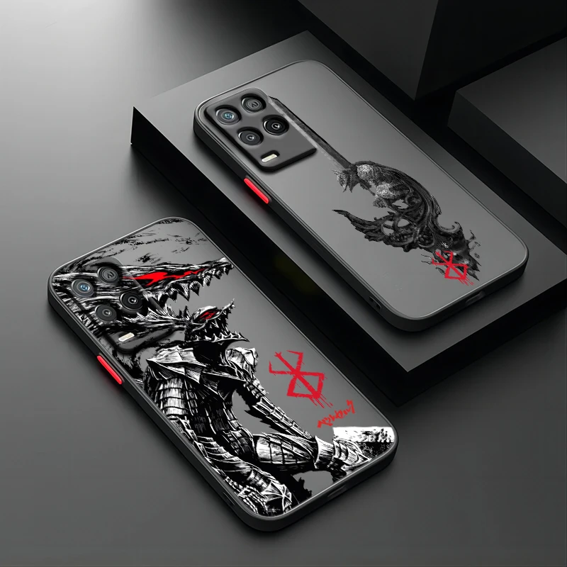 Berserk Comics Cool For Realme Q3T Q3S Q5 GT Neo 3T 2 Narzo 50i 50A 20A 10A X50 X3 Pro Frosted Translucent Phone Case