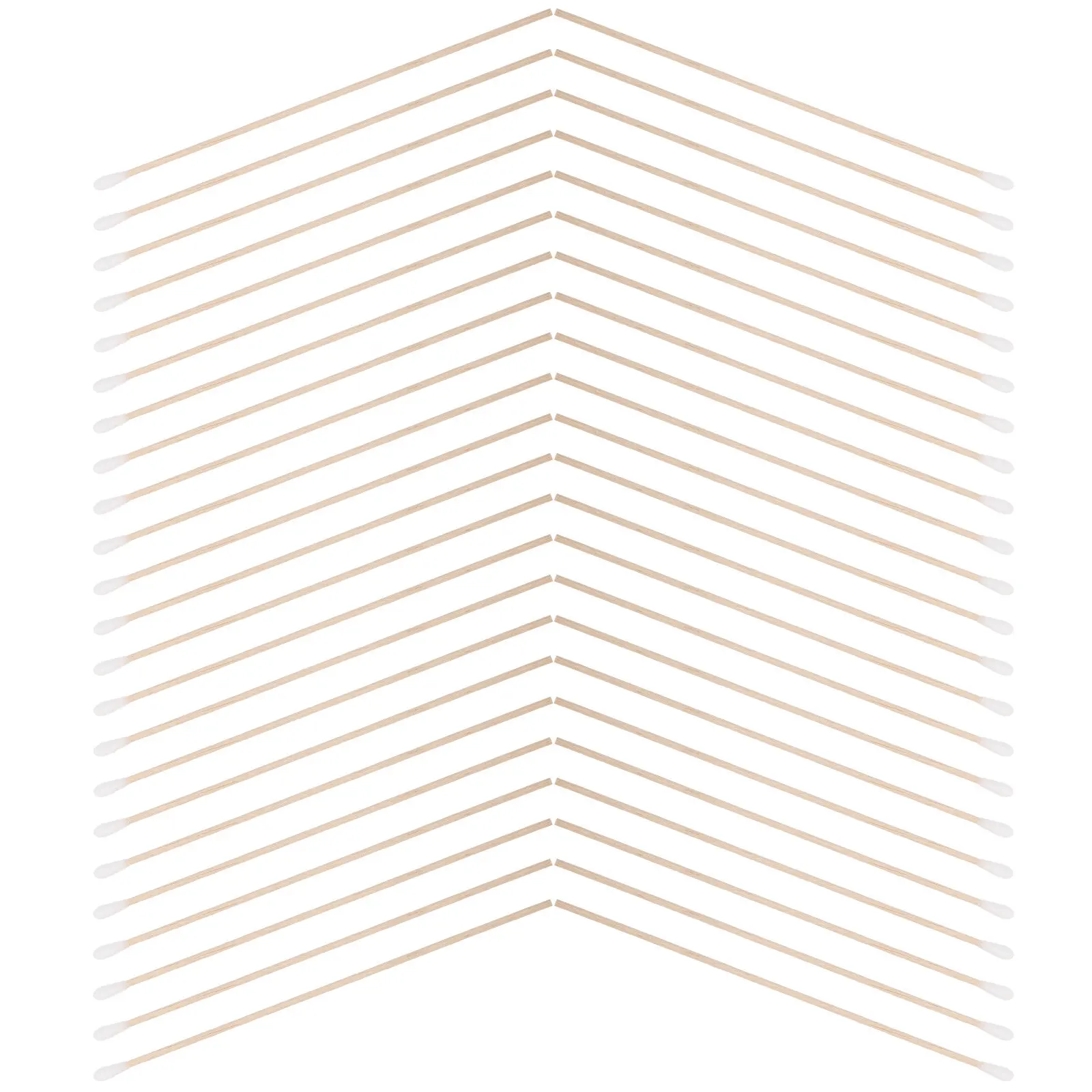 

100 шт. ватных палочек с длинной деревянной ручкой, стерильные, безворсовые, для ухода за кожей, точной очистки и гигиенического использования