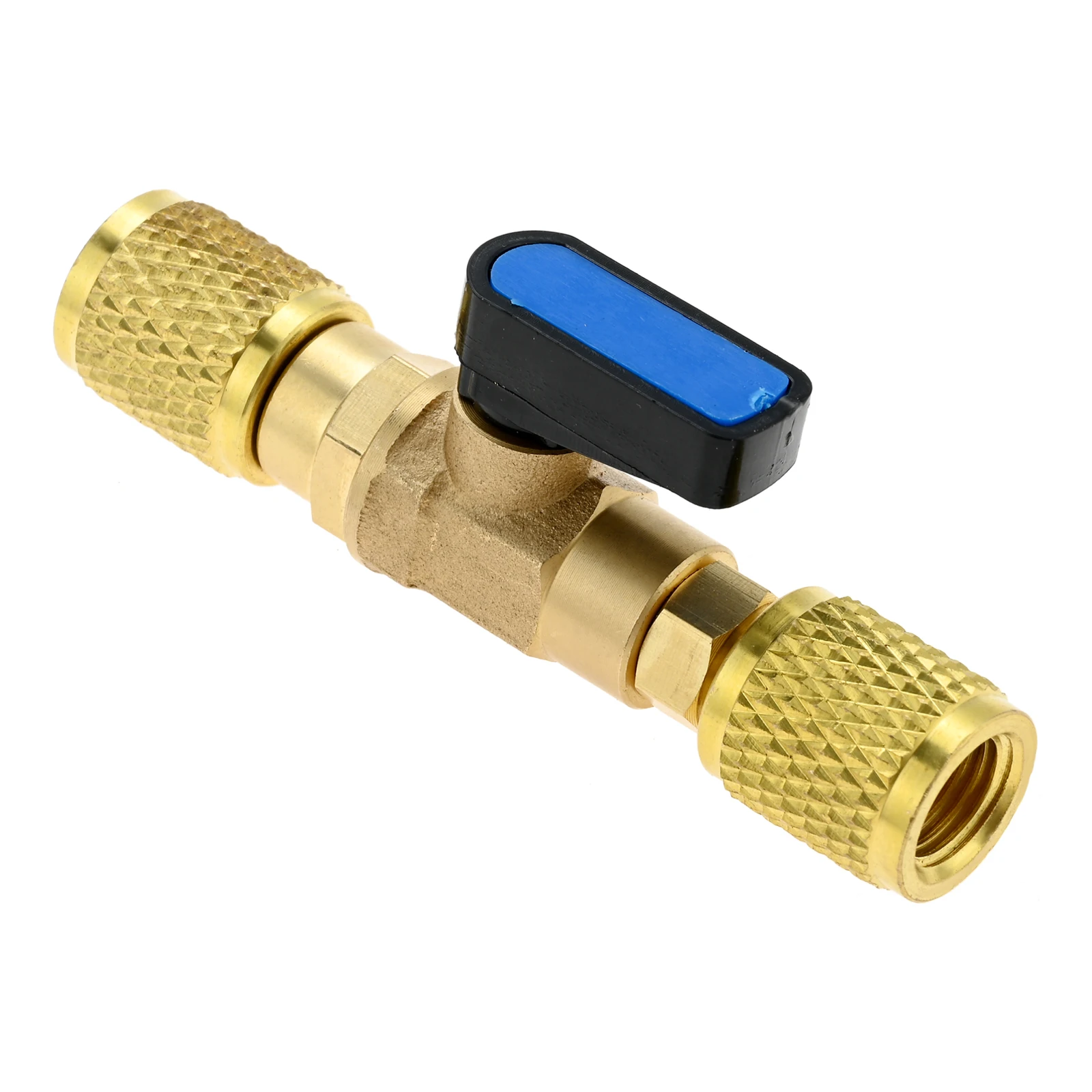1 Pc 1/4 SAE Female Thread Adapter Ball Valve for The Refrigerant Tank 1/4 SAE Male Thread Brass 34x19mm / 1.34x0.75inch