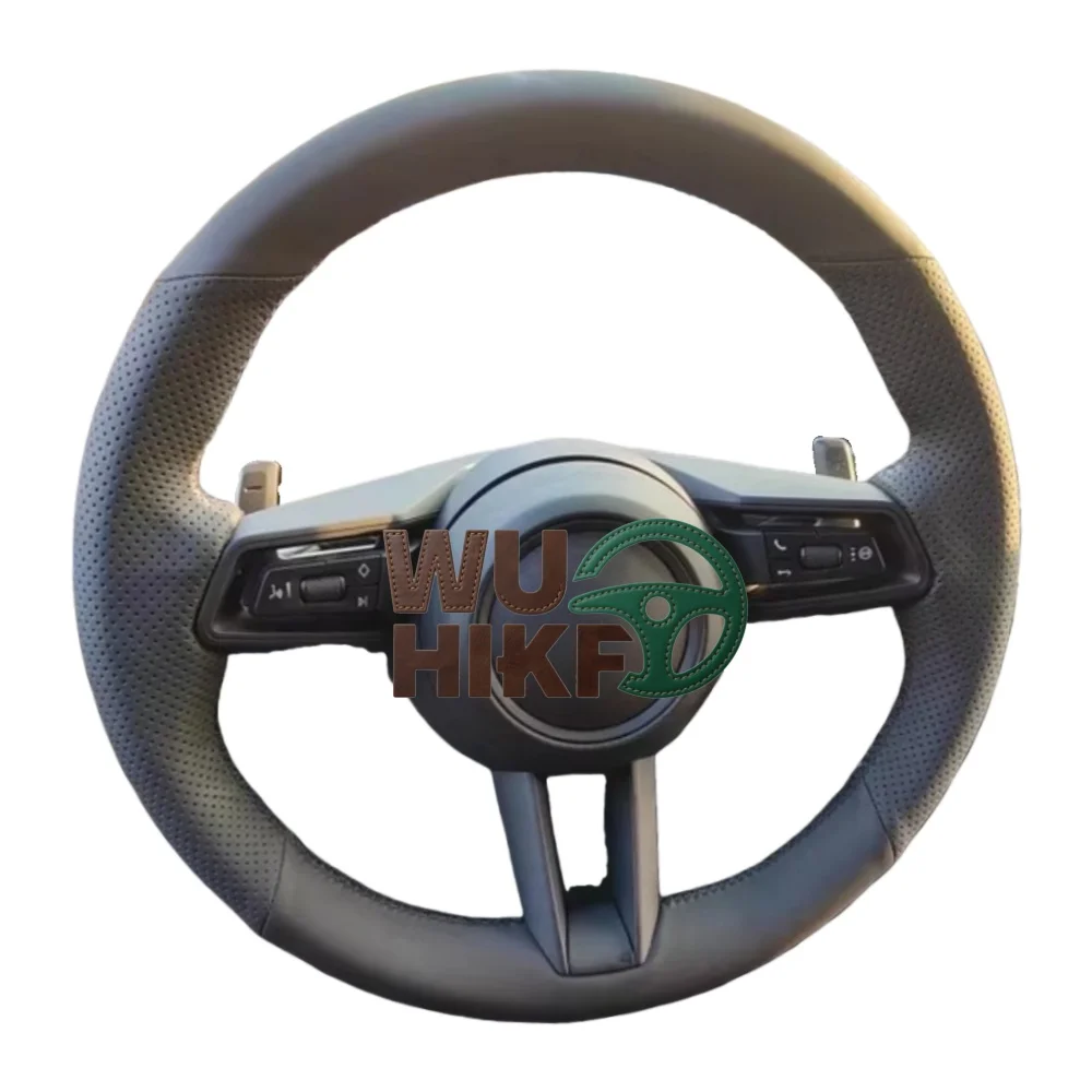 

Чехол на руль автомобиля с ручным шитьем для Porsche Taycan Boxste Macan Cayenne 718 911 9YA 971, кожаная пленка на руль из микрофибры