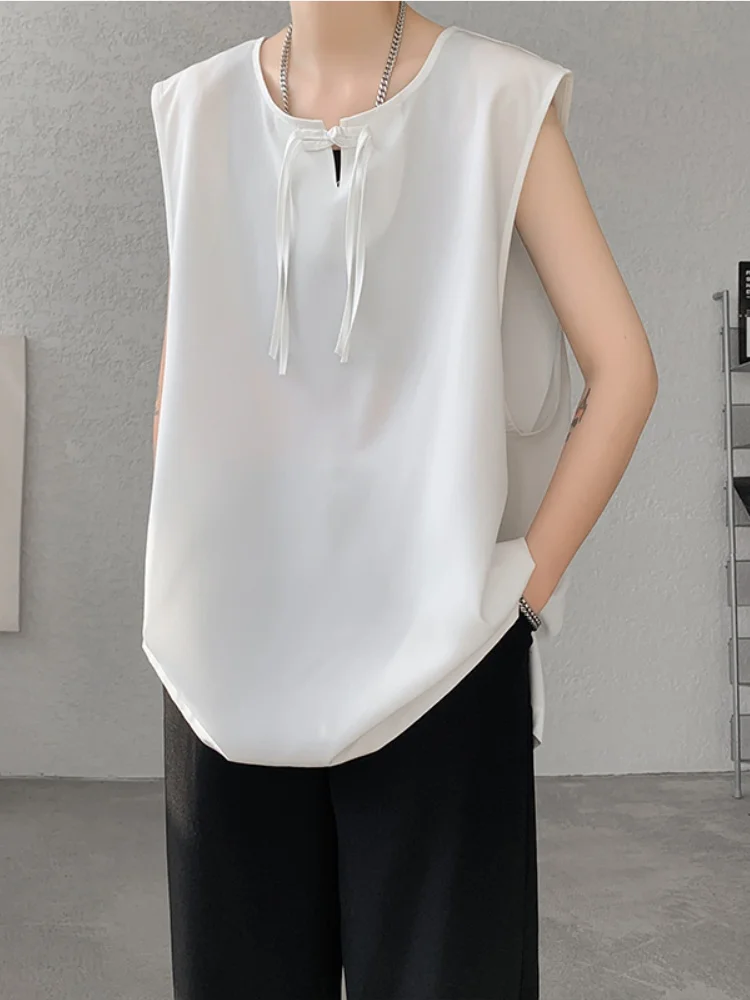 

Мужская летняя футболка-майка из ледяного шелка Haome: тонкая, быстросохнущая, свободного кроя, в винтажном стиле, повседневная, модная