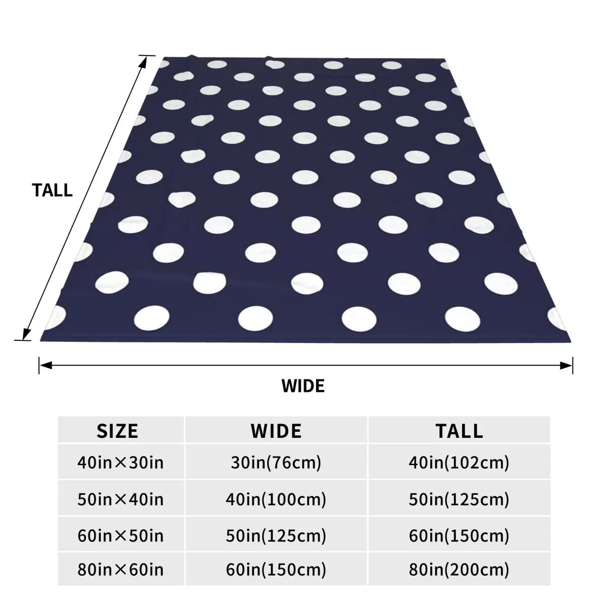Navy And White Polka Dots Blankets Flannel Sofa Throw Blanket Portable for Couch Bedding Outdoor Throws Bedspread Quilt