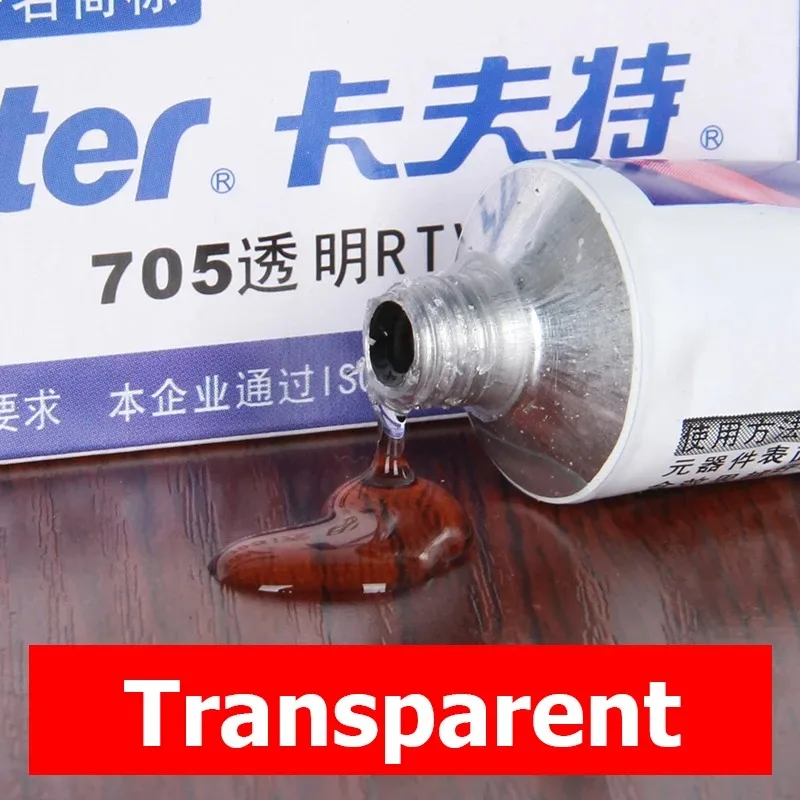 Kafuter Siliconen Industriële Lijm 45g K-704 705 704B RTV Siliconen Rubber Zwart Wit Transparante Lijm diy panel lijm